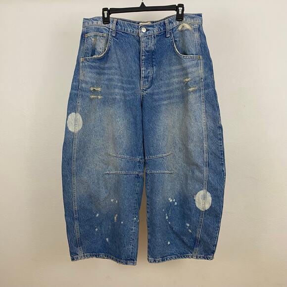 Free People Denim - We The Free People Good Luck Mid-Rise Barrel Jeans - 100 Years - Size 32
